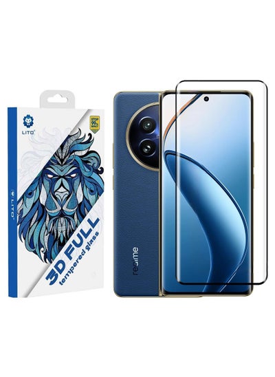 اشتري غطاء كامل من الزجاج المقوى ثلاثي الأبعاد من Lito لهاتف Realme 12 Pro 5G/Realme 12 Pro Plus 5G مع بصمة الإصبع في مصر