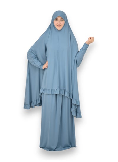 Buy Two Piece Islamic prayer dress women with sleeve - Prayer Clothes for Women - Prayer Abaya For women - Jilbab 2 piece, Umrah essentials for women - Prayer set in UAE