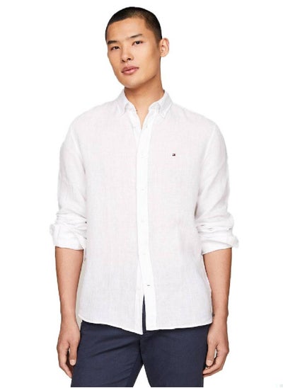 اشتري Men's Pigment Dyed Linen Regular Fit Shirt -  Pure linen, White في الامارات