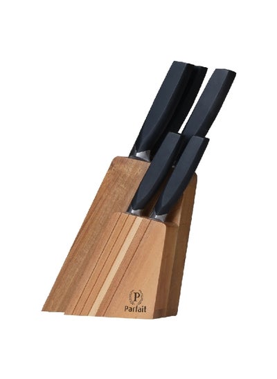 Buy 6-Piece High Quality Wooden Stand Knife Block Set Multicolor 36.3 x 10.3 x 23 cm 238BW64302 in Saudi Arabia