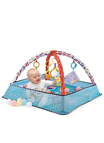 اشتري Baby Play Mat, Baby Play Gym Mat with 5 Hanging Toys and 18 Balls, Lightweight Foam Stand and Washable Soft Padded Base, Tummy Time Mat, Baby Playmat for 0-36 Months Newborn (Blue) في الامارات