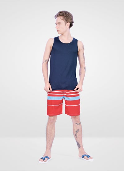 Buy Web Denim Elastic Waistband With Drawstring Assorted Comfortable Polyester Swim Shorts for Men’s Quick Dry Swimming Trunks With Pockets in UAE