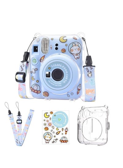 اشتري Clear Case with Photo Storage Pocket and Accessories for Fujifilm Instax Mini 12 Instant Camera,For Polaroid Mini 12 Clear Hard Case(Blue) في السعودية