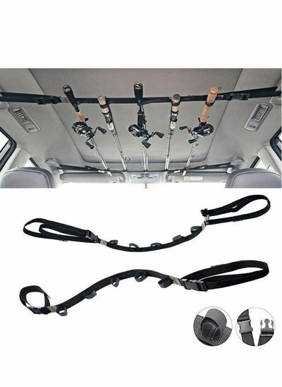 Buy Vehicle Fishing Pole Holder, 2 Strap Adjustable Nylon Car Rod Rack 86.6 Inches Length Belt Strap, for Car, SUVs and Vans in UAE