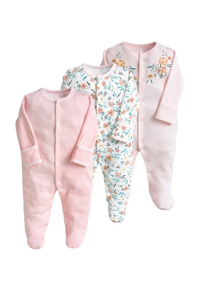 Buy Three-Piece Cotton-Footed Baby Crawling Suit Bodysuit in Saudi Arabia