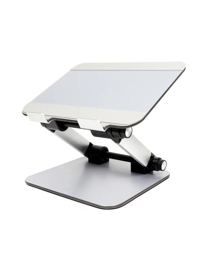 Buy Adjustable Foldable Aluminum Push Button Laptop Stand For Desk Multi Angle Stand For Laptop Notebook And Macbook in UAE