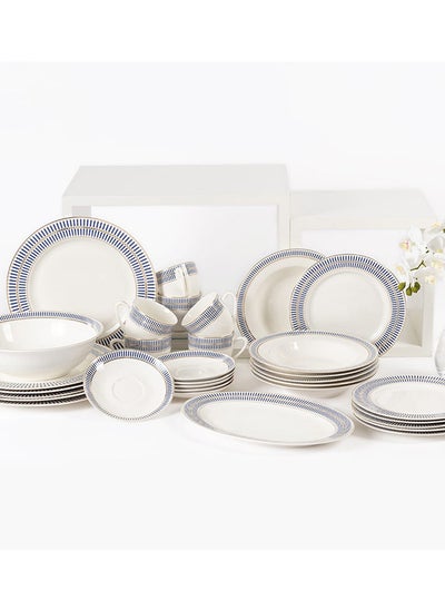 Buy Laven 32 - Piece Dinner Set, Blue & White in UAE