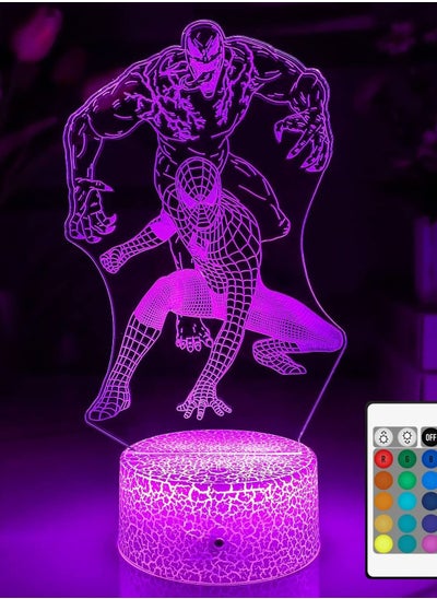 اشتري Spiderman Night Light Spiderman Gifts with Remote Control and Touch 16 Colors Venom Toys Spiderman Lamp as Birthday New Year Gifts for Boys/Girls/Baby في الامارات