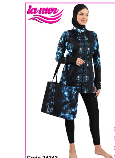 Buy Midnight Tides La Mer Burkini with beach bag in Saudi Arabia