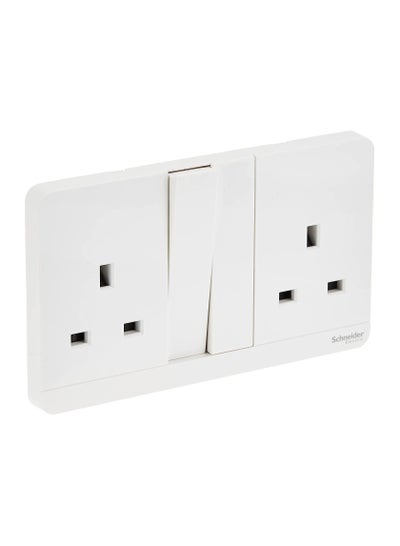 Buy RACO Schneider Electric E83T25_WE_G12 AvatarOn White - Double switched socket 13 A 230 V 1 gang -White in UAE