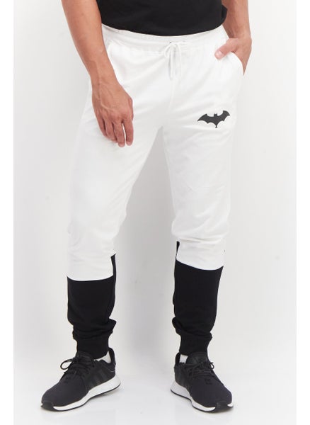 Buy Men Two-Toned Drawstring Jogger Pants, Black/White in Saudi Arabia