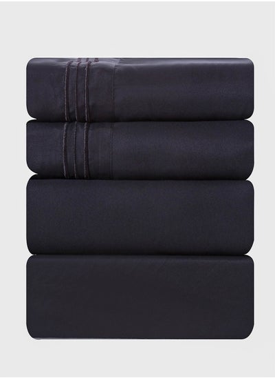 اشتري Sheets 4 Piece Queen Set (Black) في السعودية