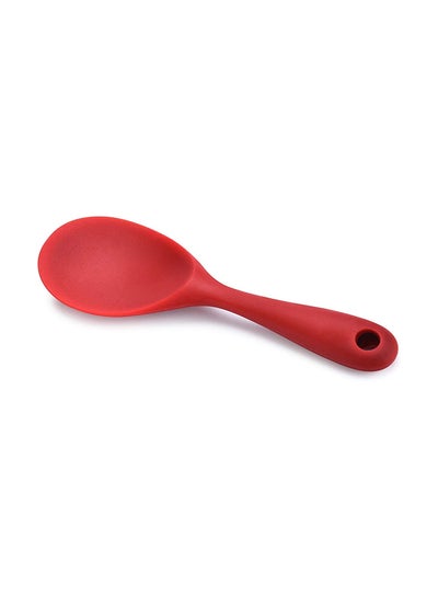 Buy Baskety Non-Stick Rice Spoon Silicone Ladle Soup Spoon with Handle for Dining Table 22.3 x 6.8 cm (Pink) in Egypt