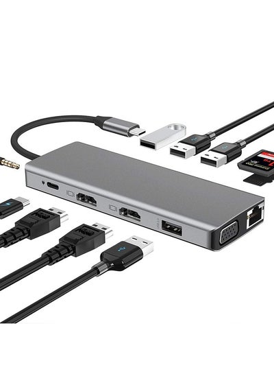 اشتري 12 in 1 Type C To HDMI Adapter USB Hub في الامارات