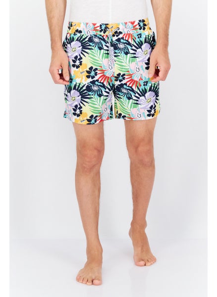 Buy Men Floral Print Board Short, Off White Combo in UAE