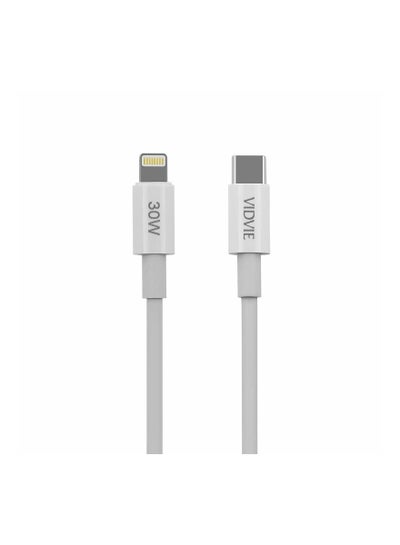 Buy CABLE VIDVIE CB4013 TYPE C/IPHONE 1M WHITE in Egypt