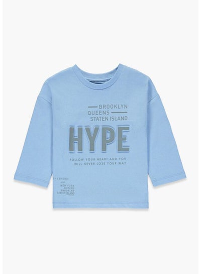 Buy Boys Blue Long Sleeve Hype T-Shirt in Egypt