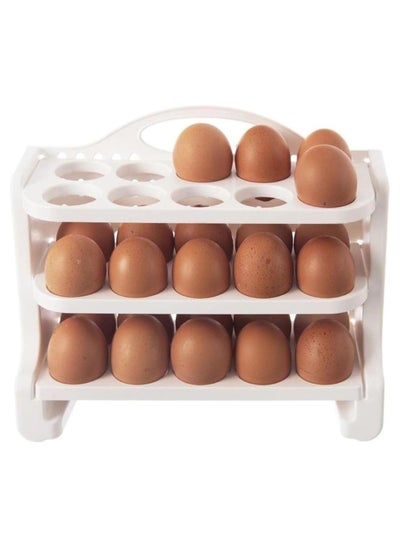 Buy Egg storage oraganizer 3 levels for holding 30 eggs plastic in Egypt