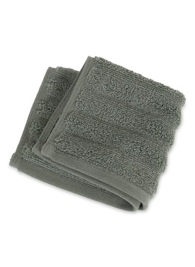 Buy Wave Zero Twist Face Towel Sage - 550Gsm 30X30Cm in UAE