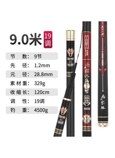 اشتري Weihai Fishing Rod Carbon Fiber Lightweight 19-Tune 9.0m في السعودية