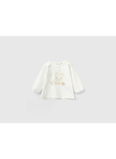 Buy Animal Patterned T-Shirt with Frill Shoulders in UAE