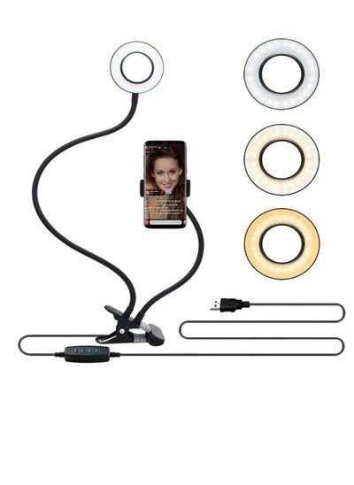 اشتري Professional Live Stream Smartphone Holder Mount Stand With Selfie Ring Light في الامارات