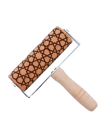 اشتري HilalFul Islamic Art Rolling Pin | Baking Tool | Kitchenware | Kitchen Accessory | Islamic Theme | Eid, Ramadan Inspired | Wooden | Non-Stick | Easy Grip | Smooth Surface | Easy To Clean في الامارات