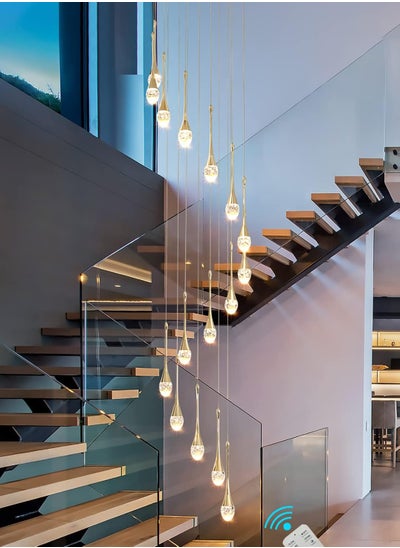 Buy A Long Crystal Staircase Chandelier With A Remote Control, Lights Up The Interior Floors Of The Villa in UAE