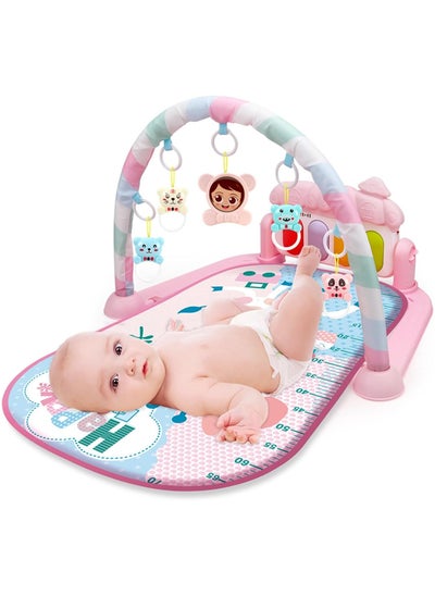 Buy Baby Play Mat Baby Gym, Play Piano Baby Activity Gym Mat with Music and Lights, Piano Gym, Early Development Baby Play Mat Gift for Babies Newborn (Pink) in UAE