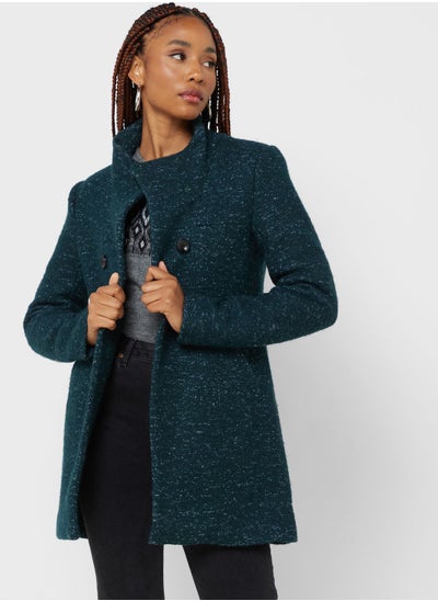 Buy High Neck Knitted Coat in UAE