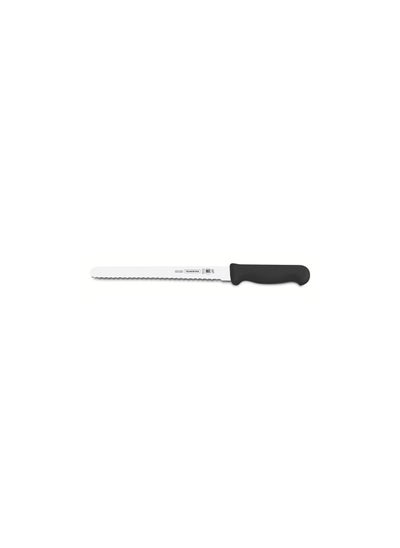 Buy Professional 8 Inches Serrated Slicer Knife for Cold Cuts with Stainless Steel Blade and Black Polypropylene Handle with Antimicrobial Protection in UAE