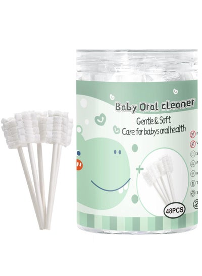Buy 48PCS Baby Toothbrush Newborn or Baby Tongue Cleaner, Disposable Baby Gum Cleaning Gauze, Oral Cleaning Care, Suitable for 0-36 Months Baby in Saudi Arabia