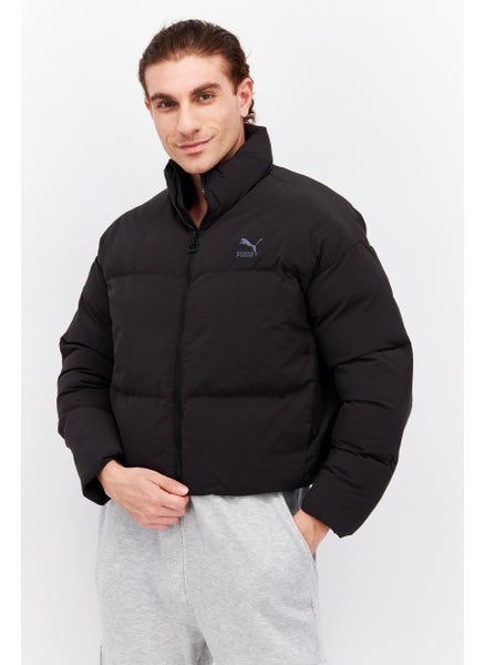 Buy Men Sport Fit Outdoor Puffer Jacket, Black in UAE