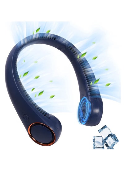 اشتري Portable Neck Fan, Hands Free Bladeless Fan, Hanging Personal Fan,USB-C Rechargeable Neck Fan (Blue) في السعودية