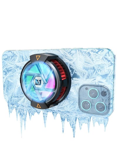 اشتري Phone Cooler, Semiconductor Cooling Fan Compatible with Magsafe, Portable Noiseless Cooling Game Artifact for PUBG, Live Vlog, for iOS/Android 46.7 Inch Phones في الامارات