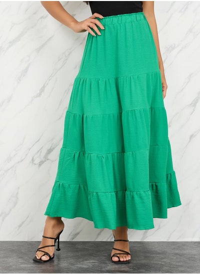 اشتري Crepe High Rise Tiered Maxi Skirt في السعودية