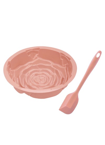 اشتري Silicone Bundt Pan and Scraper Set, 2 Pieces, Non-Stick Heat-Resistant Pan with Scraper في الامارات