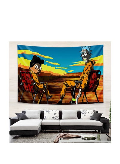 Buy Rick and Morty Theme Bedroom Living Room Tapestry with Installation Accessories 90*76cm in Saudi Arabia