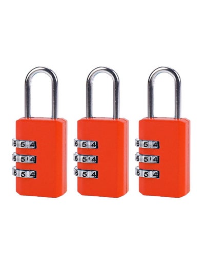 Buy 3-Piece Combination Padlock 21milimeter - Red in Saudi Arabia