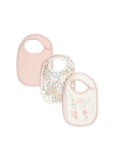 اشتري Pack Of 3 Baby Girls 100% Cotton Knitted Bibs في الامارات