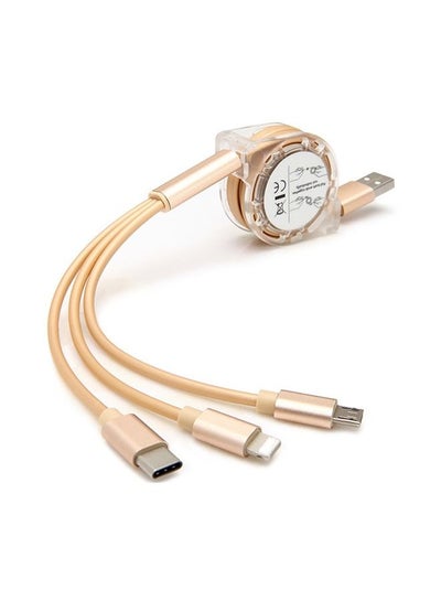 Buy 3 In 1 USB Charging Cable Gold in Saudi Arabia
