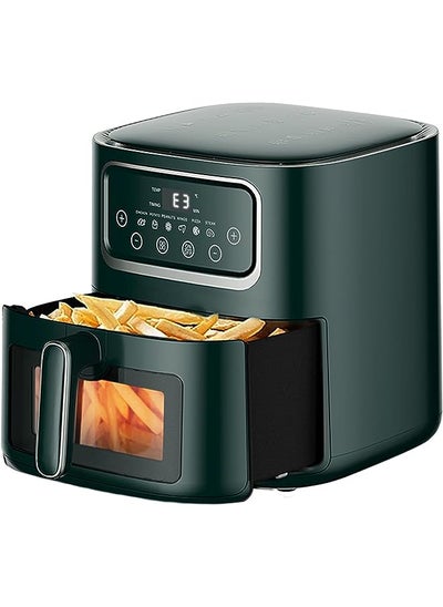 Buy Air Fryer, 1500W Air Fryer Oven with LED Digital Touch Screen Visual Window, 360 Degree Full Baking, Dishwasher Safe Basket, Less Oil Frying, Healthy Food - Green in UAE