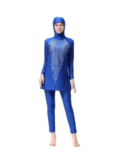 اشتري 2-Piece Long Sleeve Burkini Navy Blue في الامارات