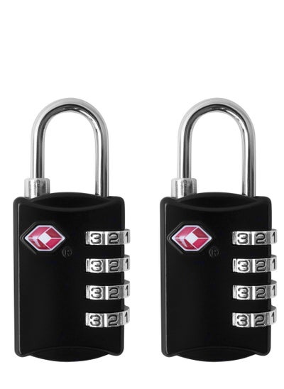 اشتري Luggage Lock- 4 Digit Combination Steel Padlocks - Approved Travel Lock for Suitcases & Baggage في الامارات