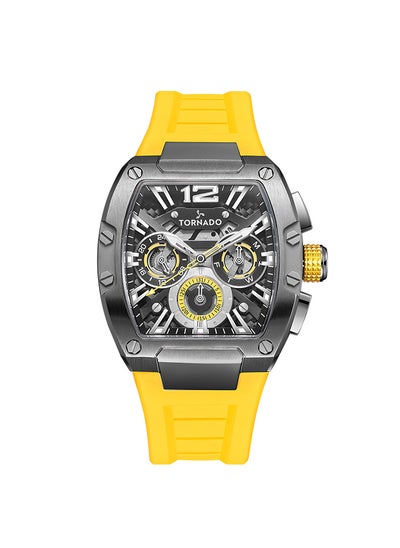 Buy TORNADO XENITH Men's Multi Function Part Skeletonized, Multi Layered Black & Electric Yellow Dial  Watch - T23105-XSYB in UAE