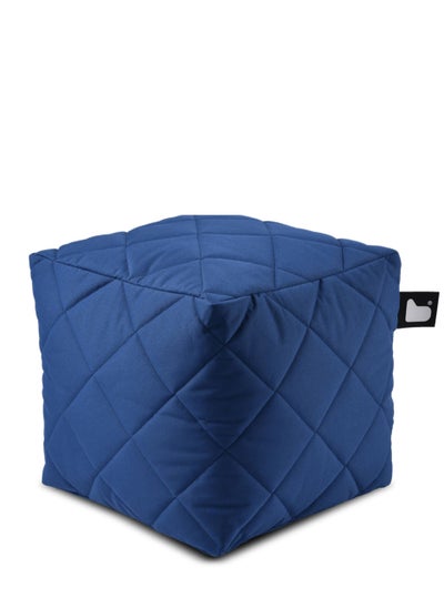 Buy Chair | Quilted Bean Bag Box Polyester - Dark Blue in Saudi Arabia