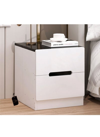 Buy European-style Light Luxury Bedside Table With Drawers 40*40*45cm in Saudi Arabia