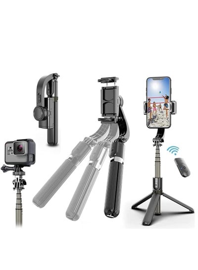 Buy Selfie Stick Gimbal Stabilizer, 360° Rotation Tripod with Wireless Remote, Portable Phone Holder, Auto Balance 1-Axis Gimbal for Smartphones Tiktok Vlog Youtuber Live Video Record in UAE