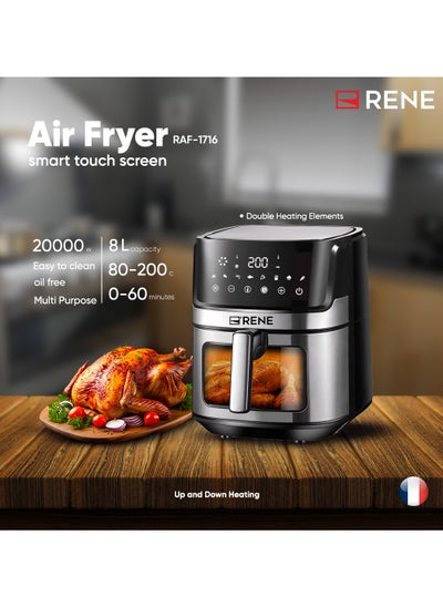 Buy Air Fryer with smart touch screen multi purpose 8 L capacity in UAE