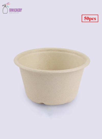 Buy 50-Piece Disposable Shaved Ice Bowls, Degradable And Environmentally Friendly Dessert Box, 450Ml in Saudi Arabia